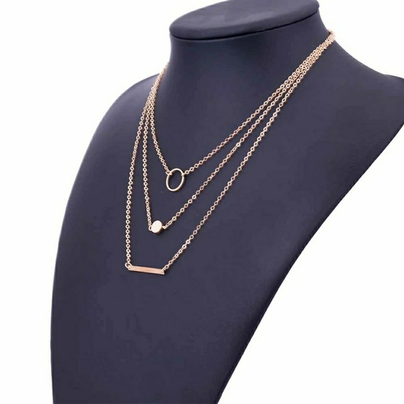 !!!!5 for $25 Gold Color Circle Bar Necklace - Picture 2 of 4