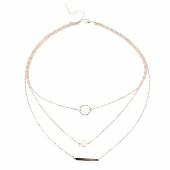 !!!!5 for $25 Gold Color Circle Bar Necklace - Picture 3 of 4