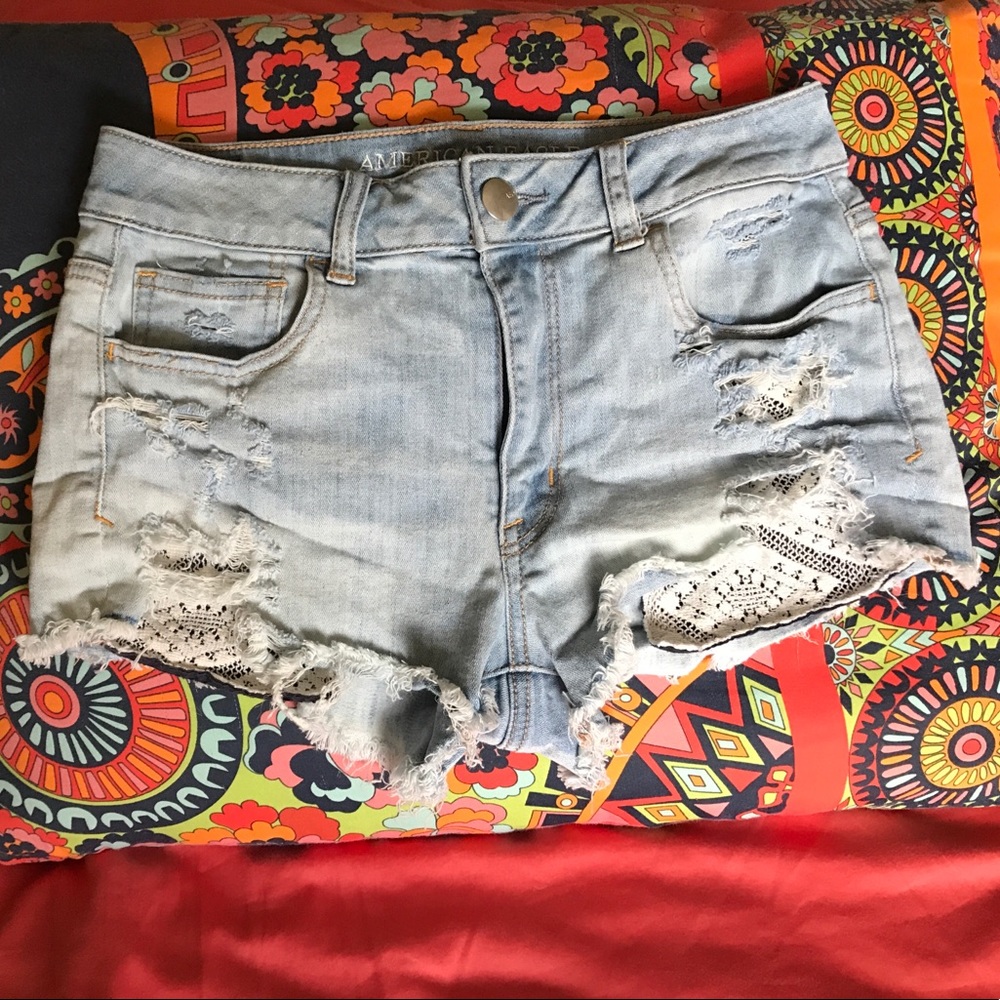 American eagle hi-rise jean shorts.