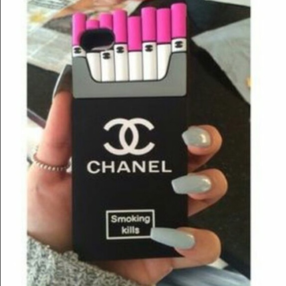 Chanel smoking kills iPhone 7 case Pink