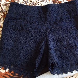 LOFT Navy Lace Shorts