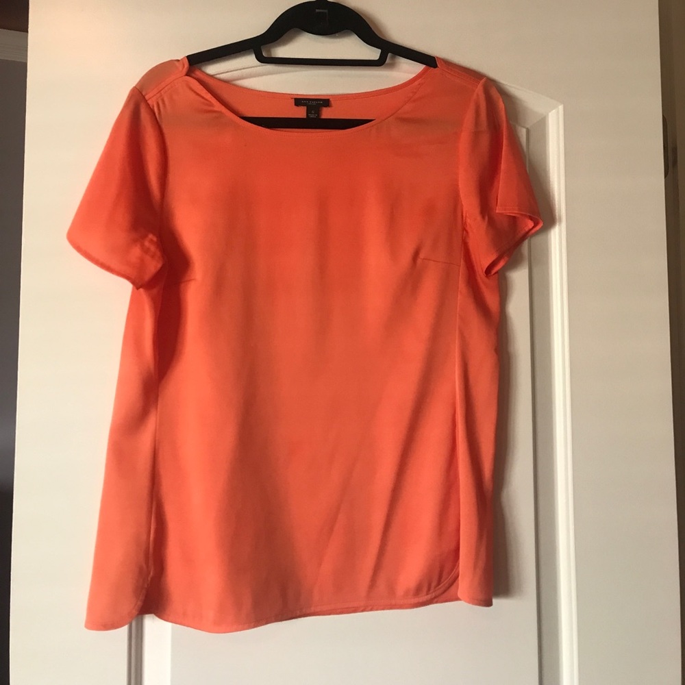 Anne Taylor coral-orange dress shirt