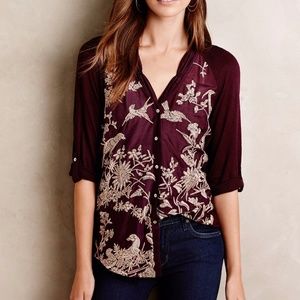 Anthropologie Embroidered Blouse - Size Small