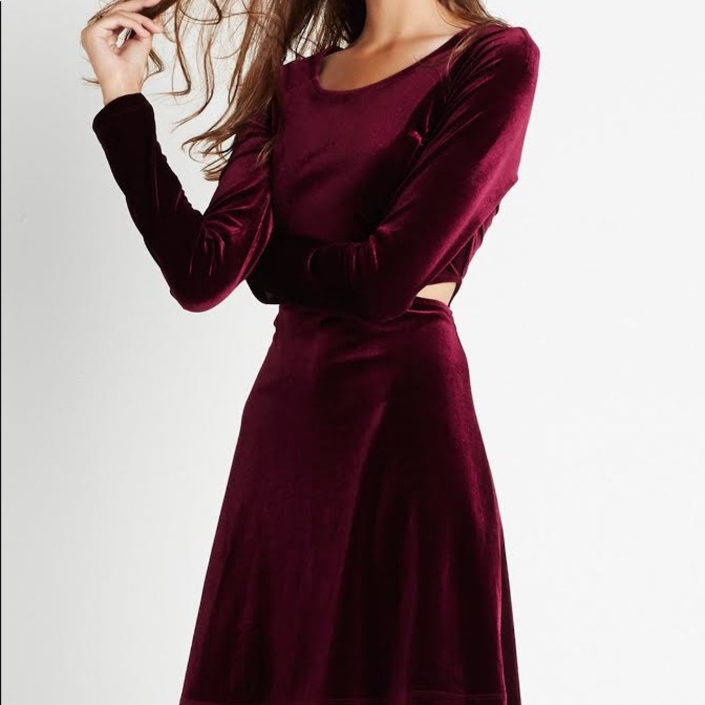 🆕 BCBG Bordeaux Cut Out Velvet Dress || Medium