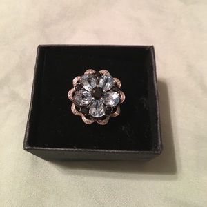 Beautiful blue topaz and sapphire silver ring.