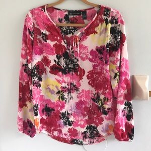 Bright floral dressy blouse