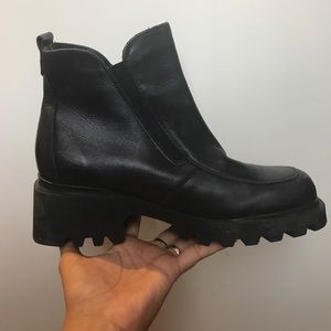 Black block ankle boots, size 40