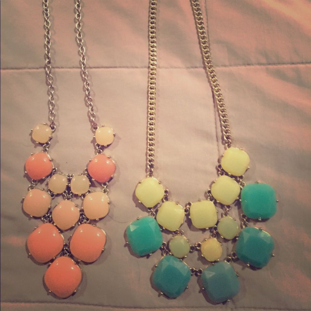 Chunky necklaces. Fun colors and good condition!
