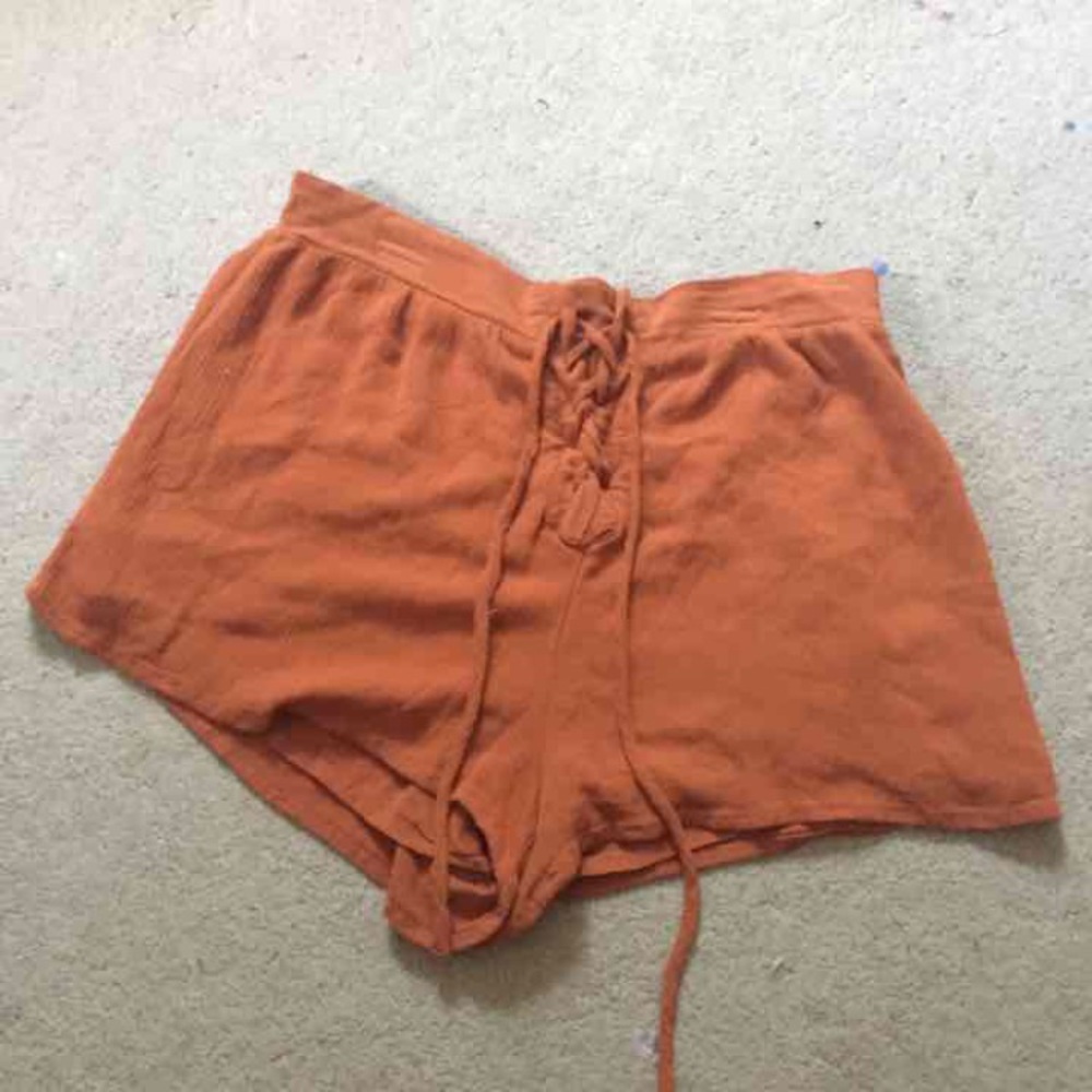 ✨✨EVERYTHING MUST GO✨ Orange Lace Up Shorts