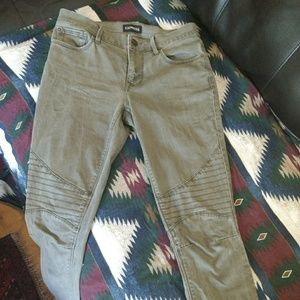 EXPRESS Olive green motorcycle pant leggings