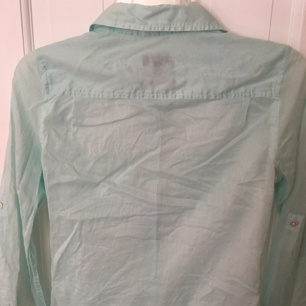 Talbots Mint Green Button-Down Blouse - image 2