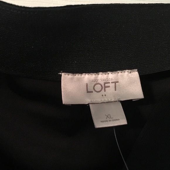 Loft Black Crushed Velour Stretchy Skirt, XL - Picture 2 of 3