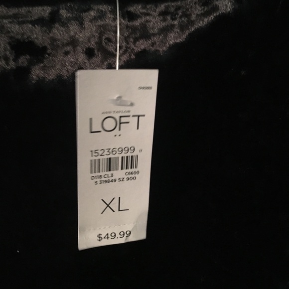 Loft Black Crushed Velour Stretchy Skirt, XL - Picture 3 of 3