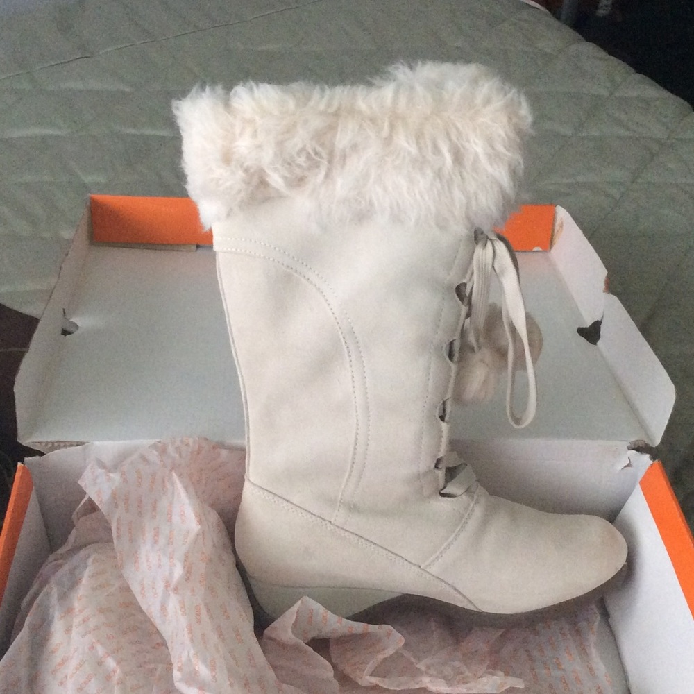 Winter white boots
