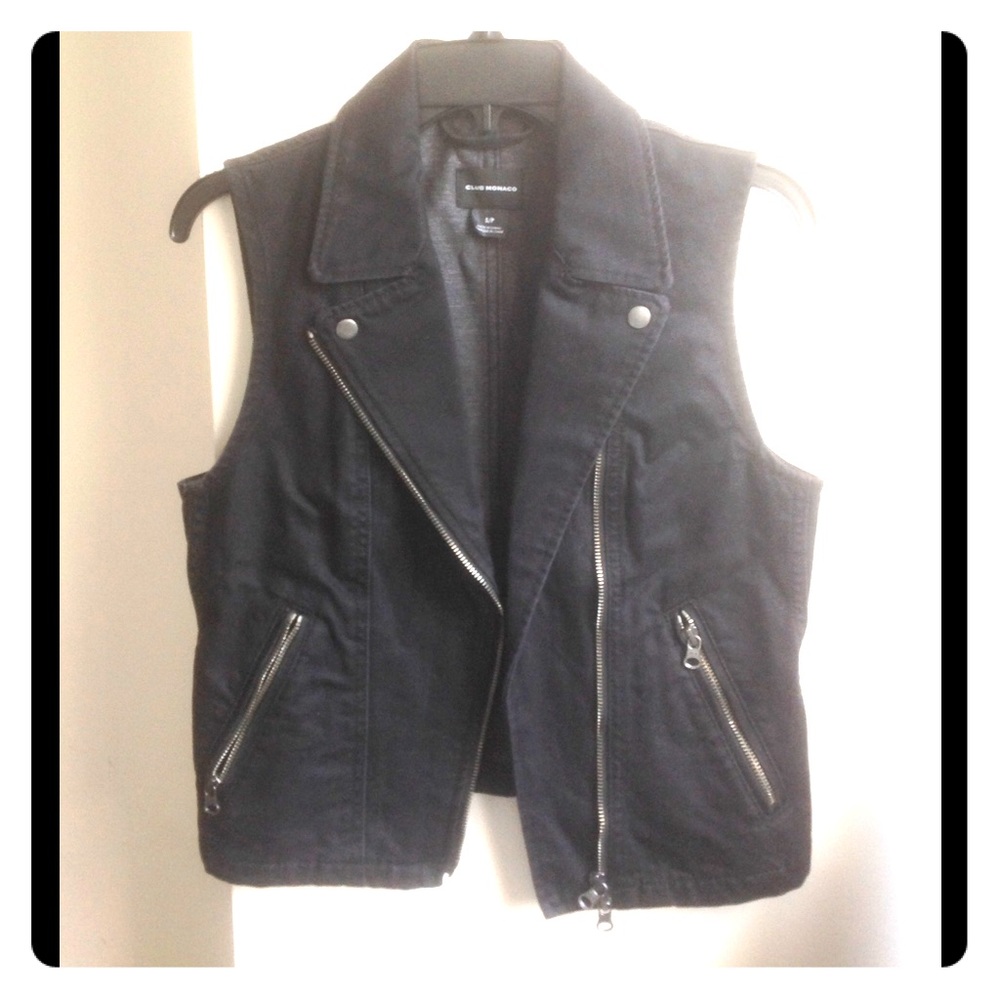 Club Monaco Black Moto Vest