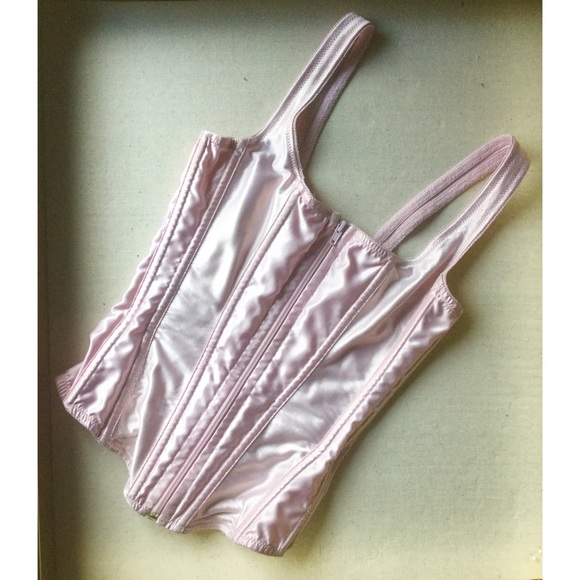 SOLD 50s VTG Pink Bustier Corset Bra - Picture 4 of 8