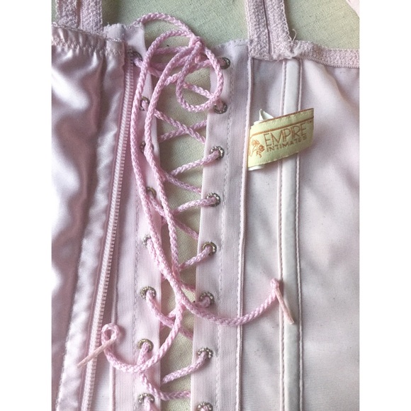 SOLD 50s VTG Pink Bustier Corset Bra - Picture 6 of 8