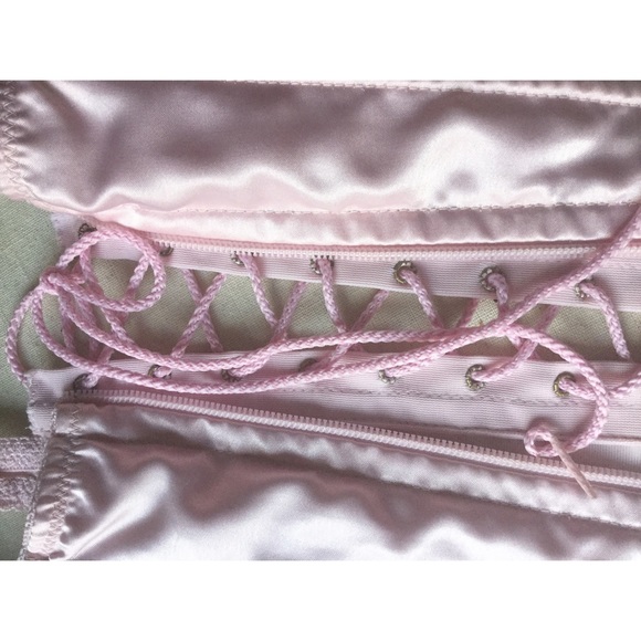 SOLD 50s VTG Pink Bustier Corset Bra - Picture 7 of 8