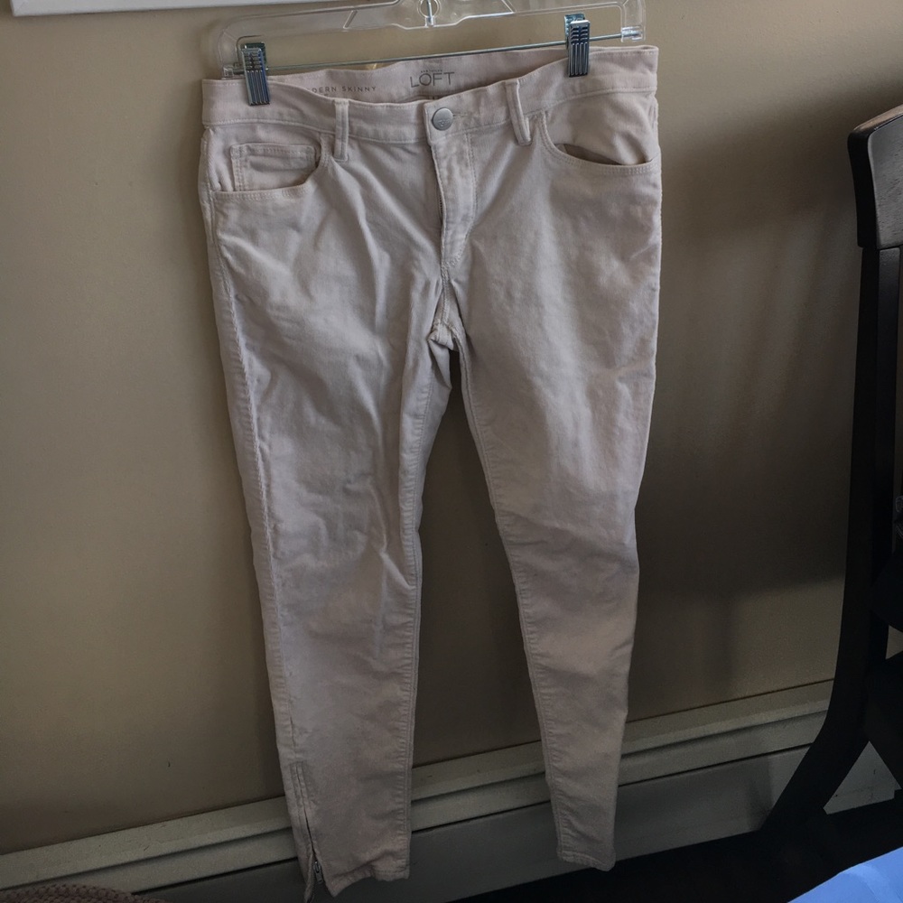 Modern Skinny ankle cream corduroy pants