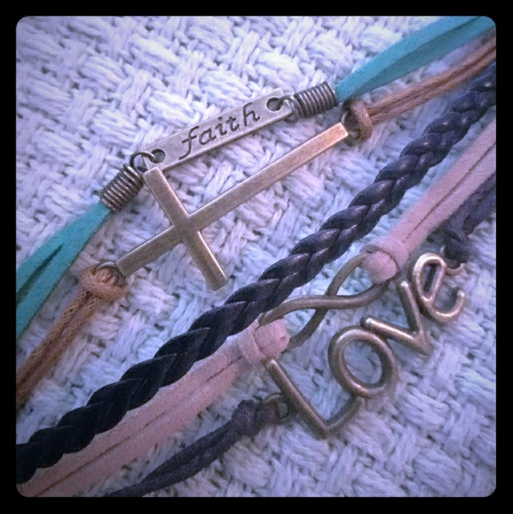 *SOLD*Faith/Love Multi Strand Charm Bracelet