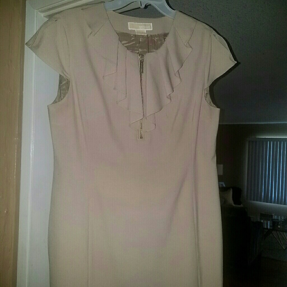 Michael kors zipper detail ruffled dress