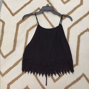 Black crop top with lace