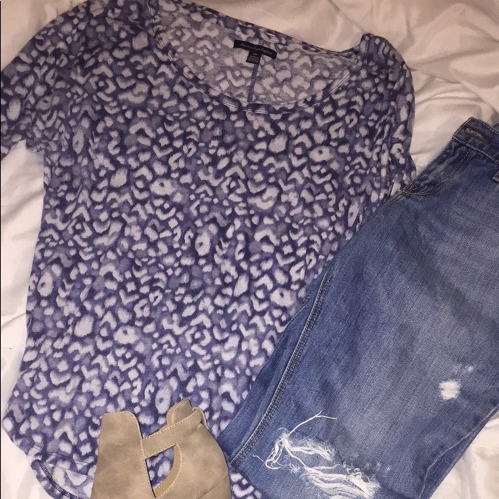 Blue print American eagle top small
