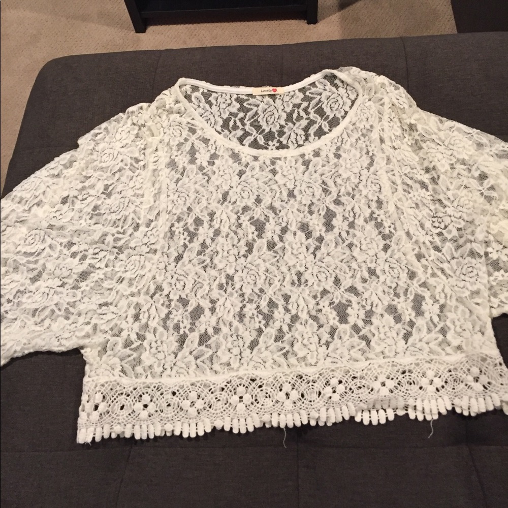 White lace shirt