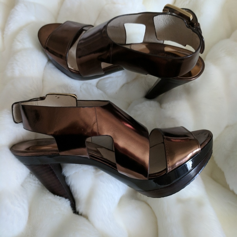Michael Kors Copper Metallic Platform Sandals
