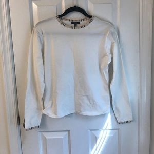 BURBERRY white long sleeve shirt.