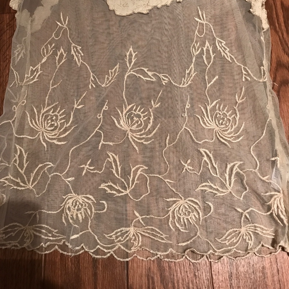 TOPSHOP rare sheer lace detail design top US 4 - Picture 5 of 6