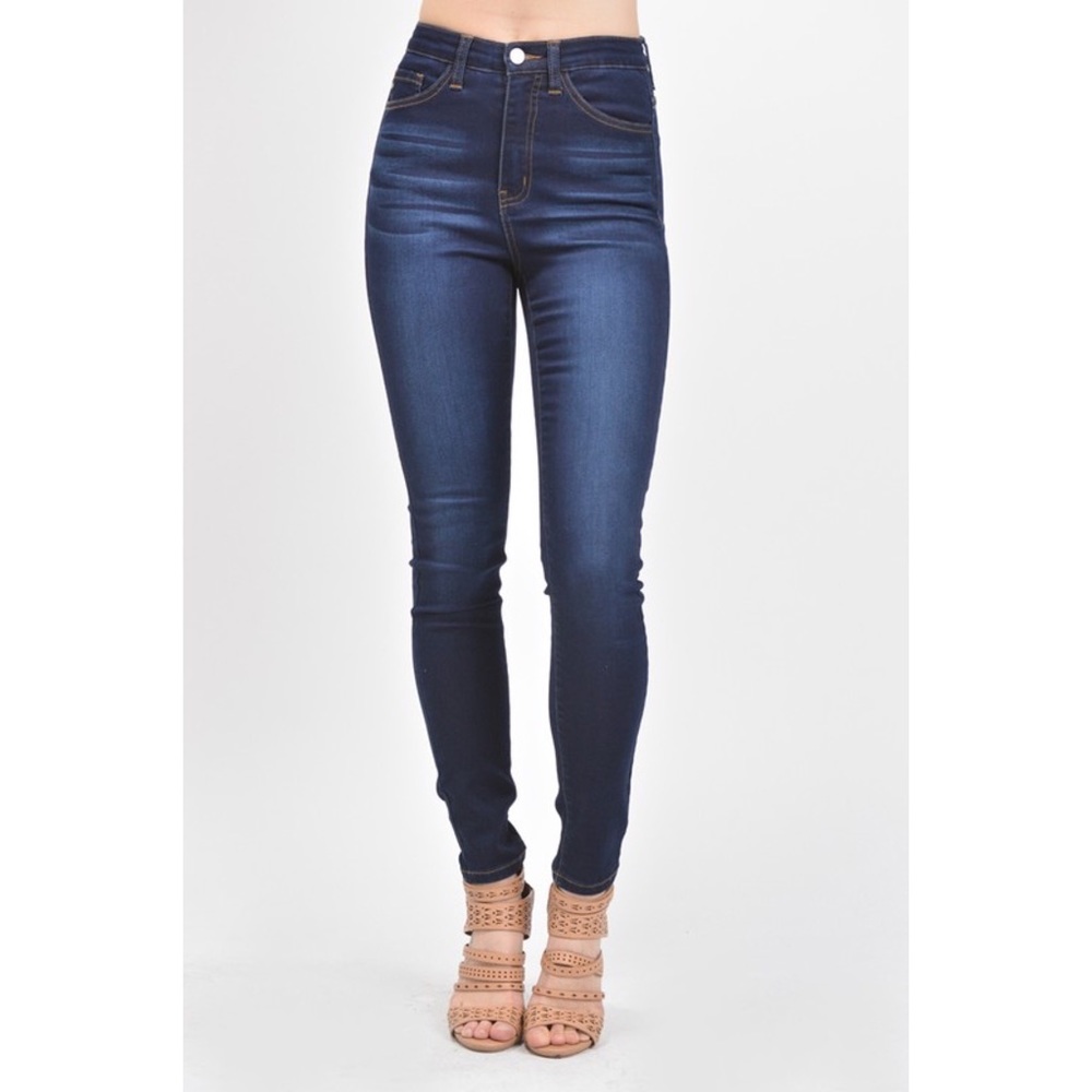 High Waist 5-Pocket Skinny Jeans