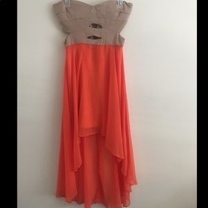 Strapless high low dress