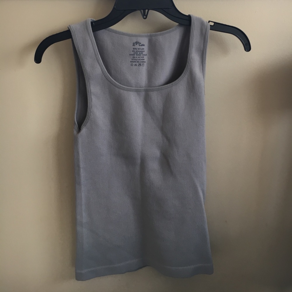Grey ribbed tank top