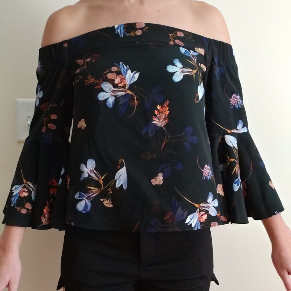 Top Shop off the shoulder floral top