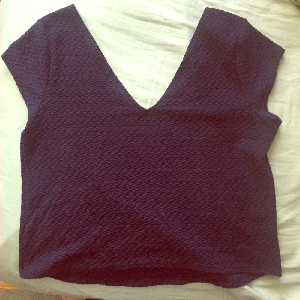 Blue deep V top