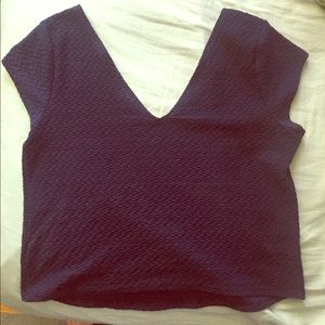 Blue deep V top