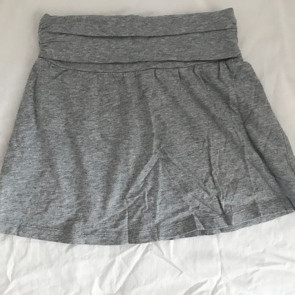 Land's End heather gray cotton jersey skirt  S 5