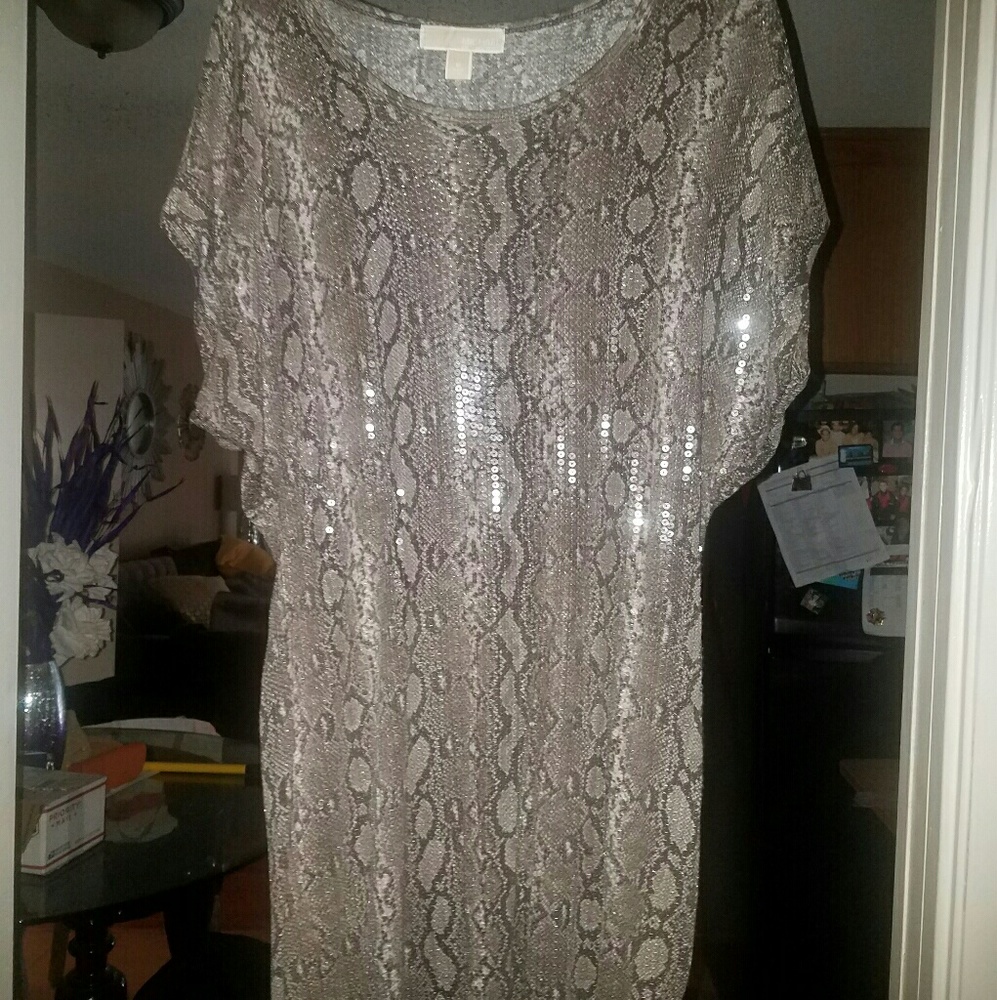 Michael kors sequin snakeskin dress