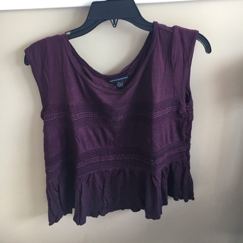 Purple peplum short sleeve