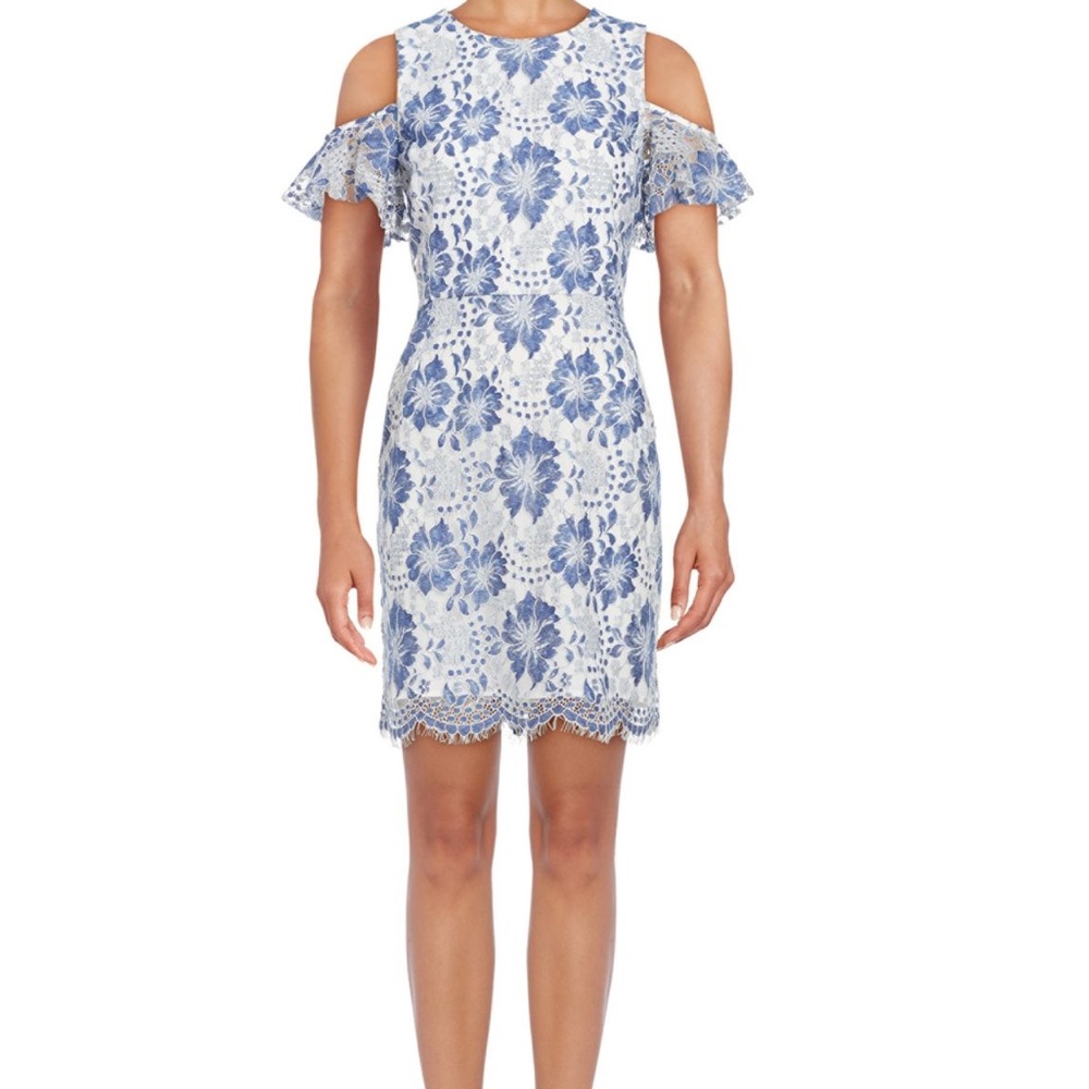 Antonia Cold-Shoulder Floral Lace Dress