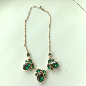 Faux Emerald statement necklace