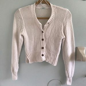 White crocheted cardigan