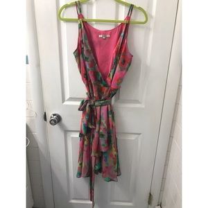 Floral Chiffon Hi-Lo Dress