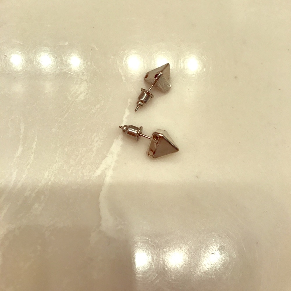 Triangle studded earrings with backs