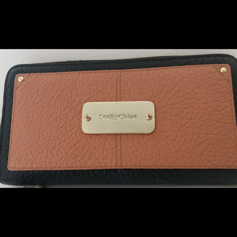 SEE BY CHLOÉ Authentic Leather Zip Around Wallet