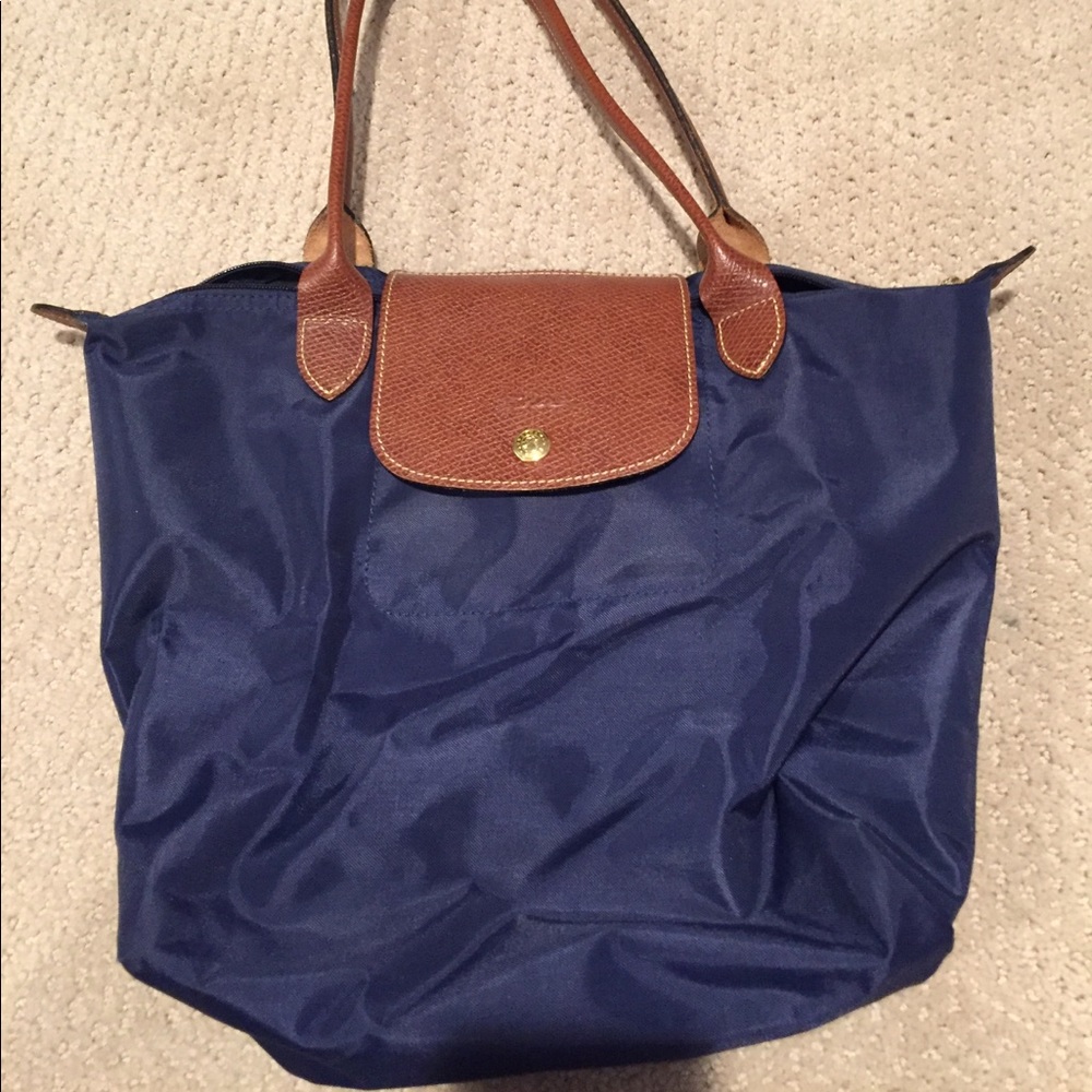 Navy blue, small "Le Pliage" Longchamp