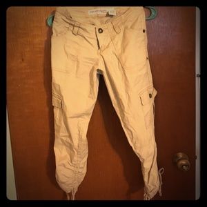 Khaki cargo capris