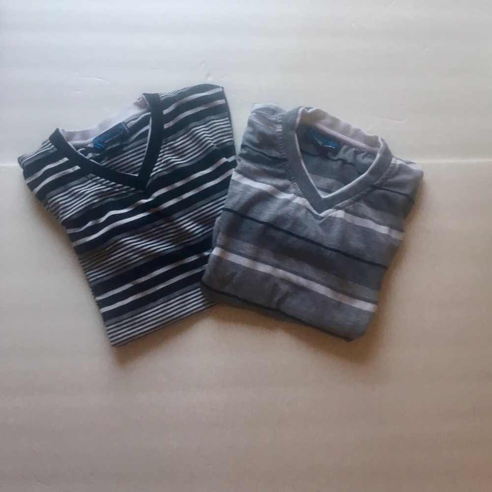 Set of 2 V-Neck Short Sleeve Tops: Boys Size 10/12