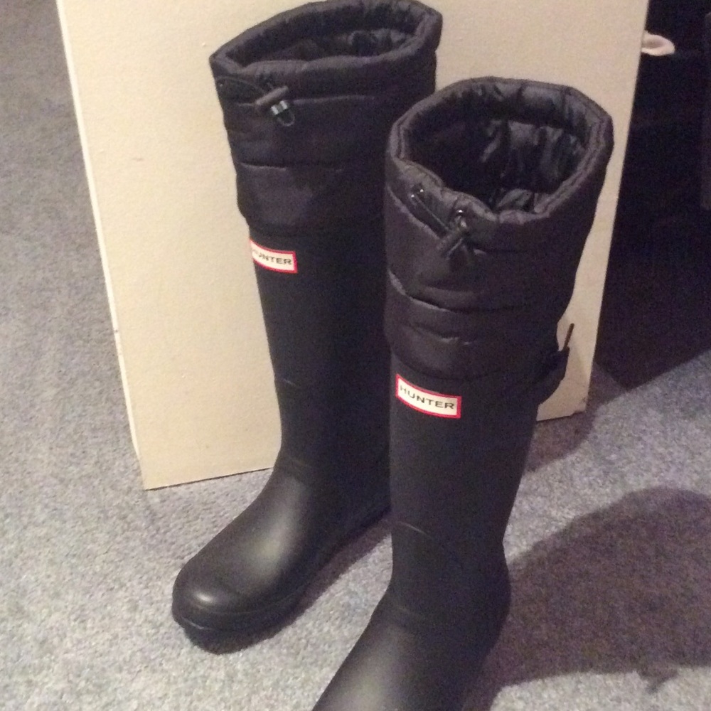 Black rain boots